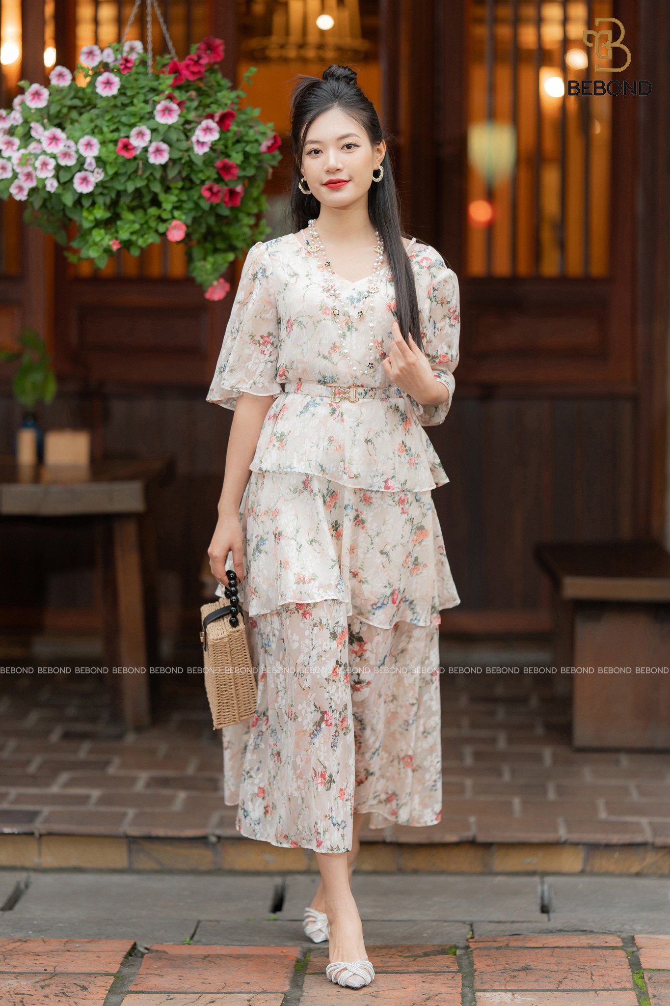 Đầm tơ tằm in hoa kèm đai- MARLEE DRESS_thumbnail_7