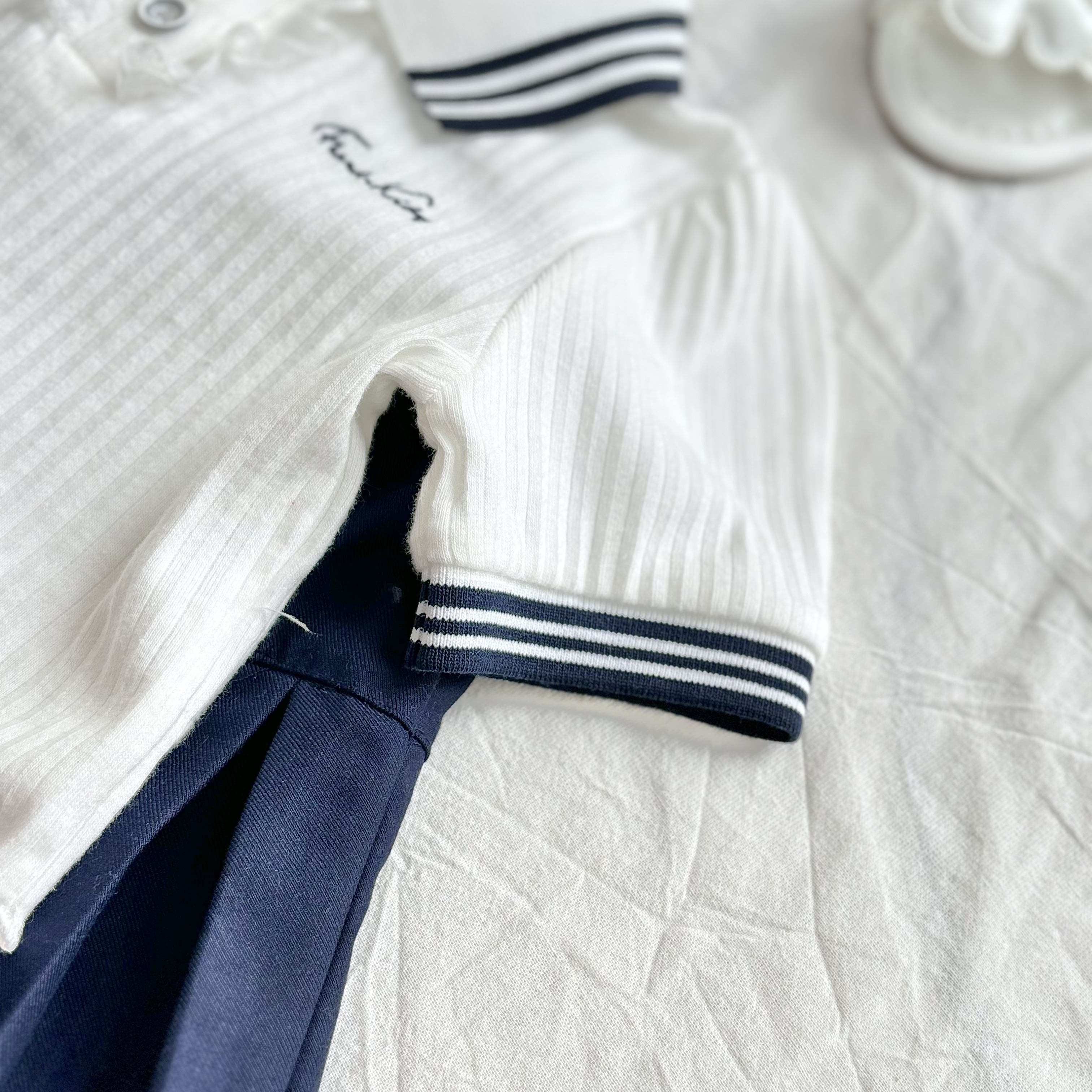 (A12) Áo thun cổ Polo kẻ xanh than siêu yêu cho bé gái mẫu hè 2025_thumbnail_3