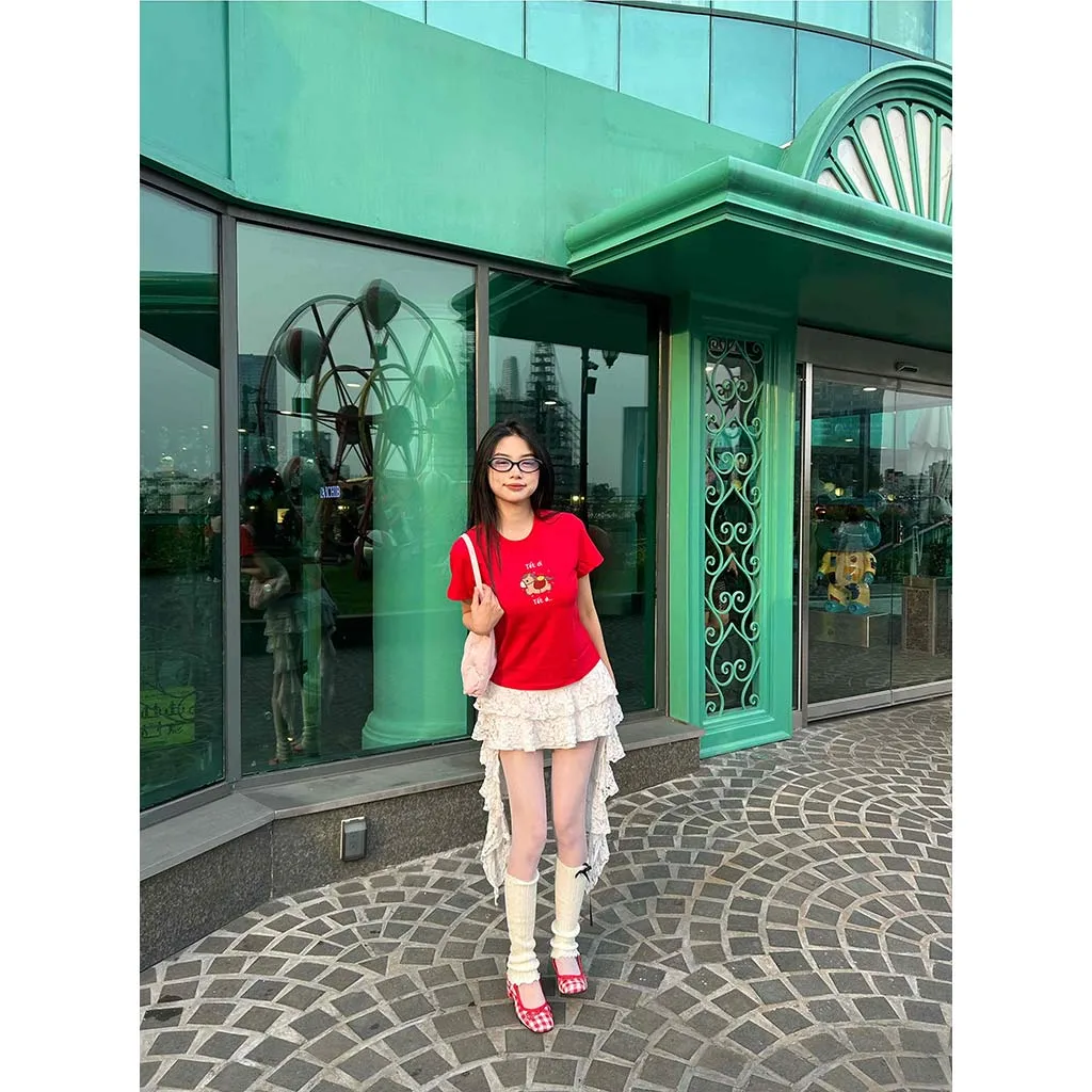 Áo baby tee nữ Miucho vải cotton thoáng mát tôn dáng tay ngắn cổ tròn Tết in mix 2949_thumbnail_3