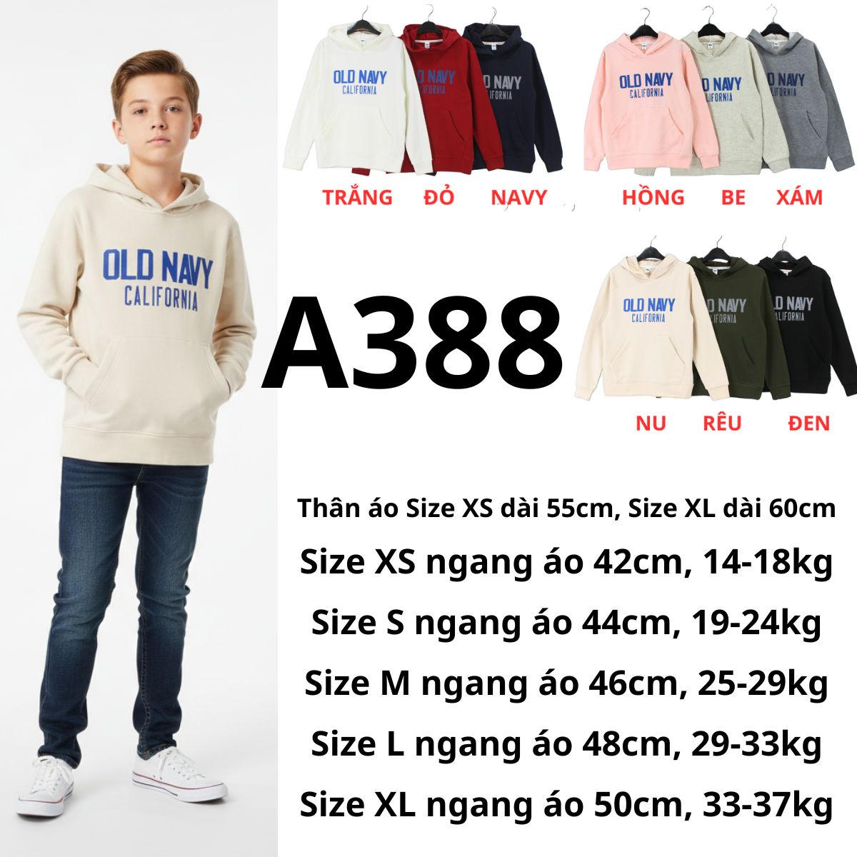 A388 ÁO HOODIE TEEN