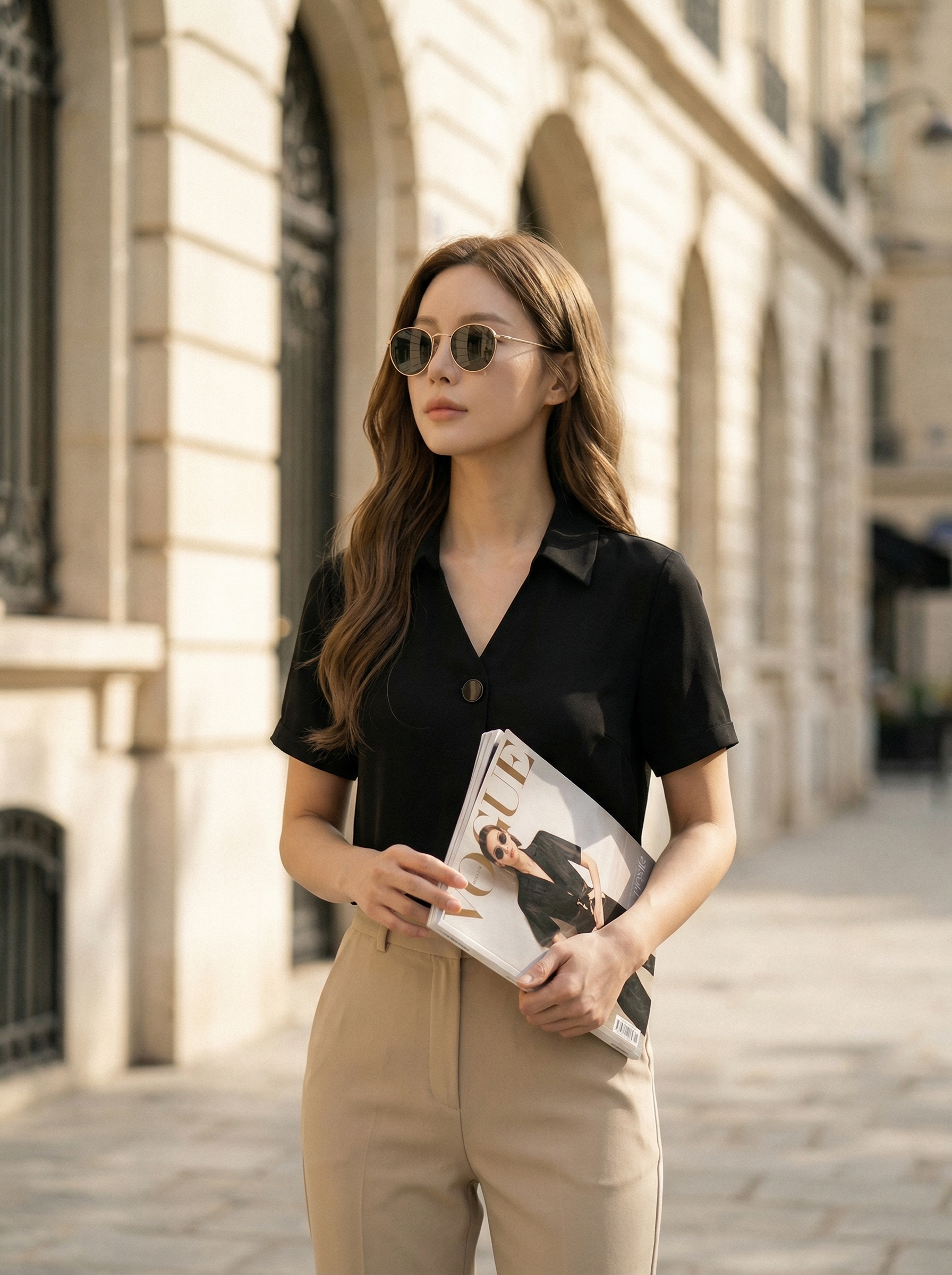 Áo sơ mi TRALI 26100 màu đen