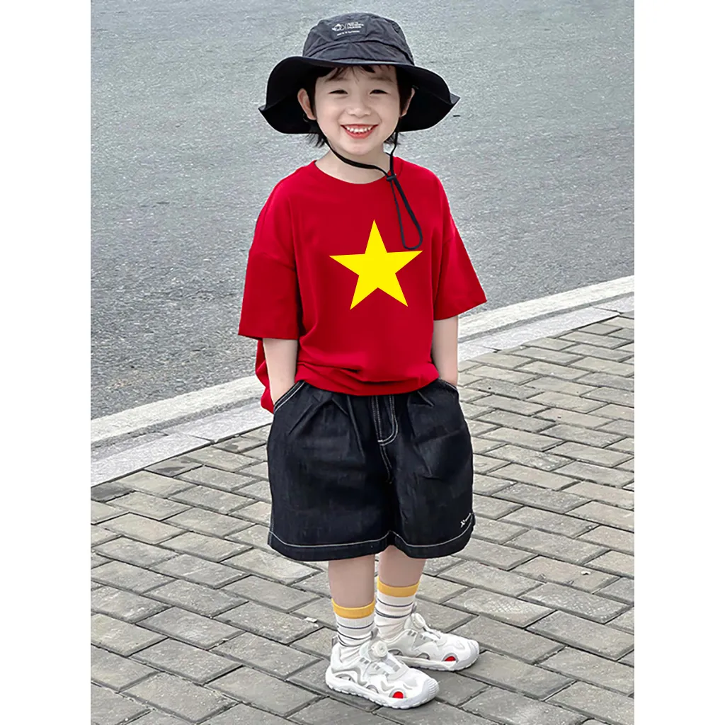 Áo thun cho bé Việt Nam cờ đỏ sao vàng 2506 Miucho form rộng vải cotton thoáng mát in artwork_thumbnail_2