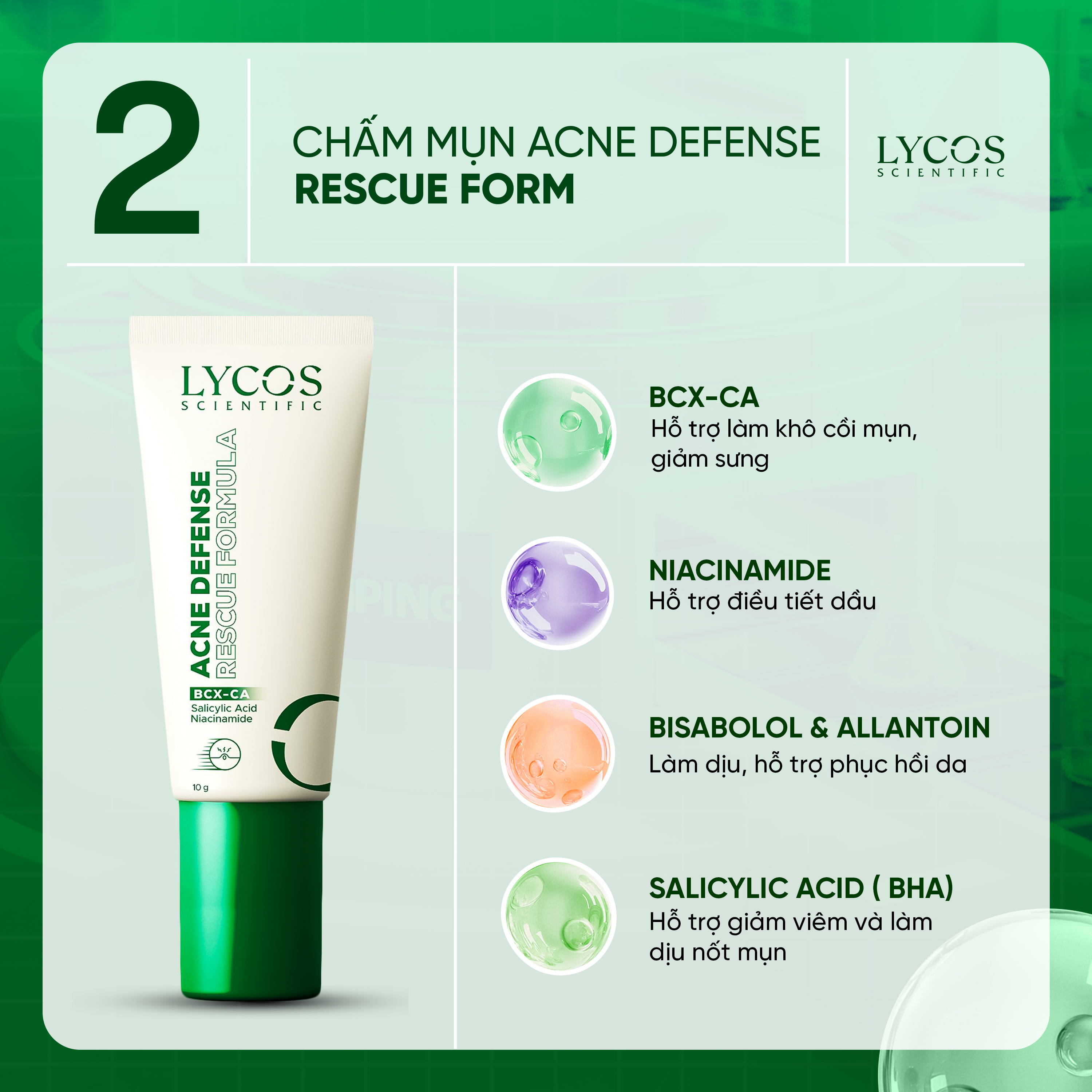 Kem Chấm Mụn LYCOS Acne Defense Rescue Formula Hỗ Trợ Làm Khô Cồi, Làm Dịu Và Chăm Sóc Vùng Da Mụn10g_thumbnail_9