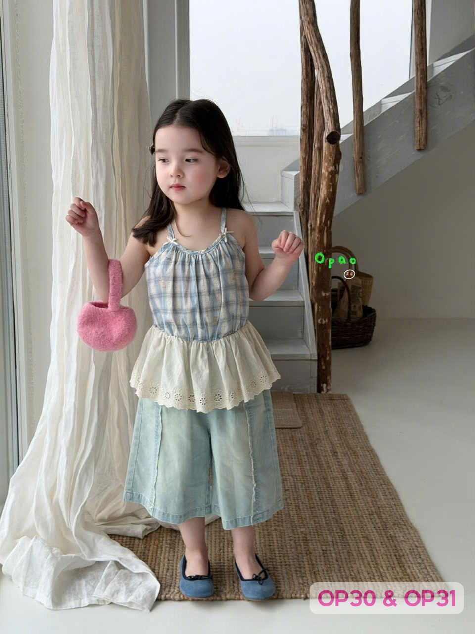 OP31 - Quần jean lửng ống rộng hãng Opao