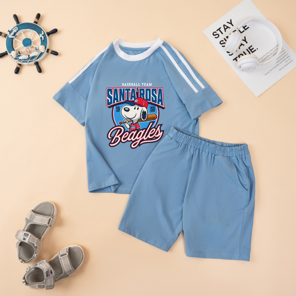 Đồ bộ bé trai, bé gái phối viền hình SANTAROSA BEAGLES - Loza Kids BF613_thumbnail_4