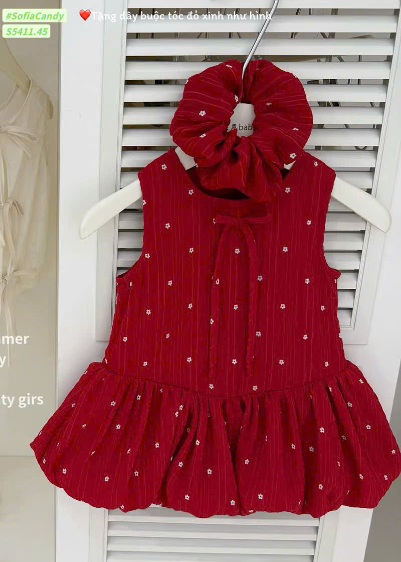 Đầm bé Cotton Q đỏ phối hoa_thumbnail_15