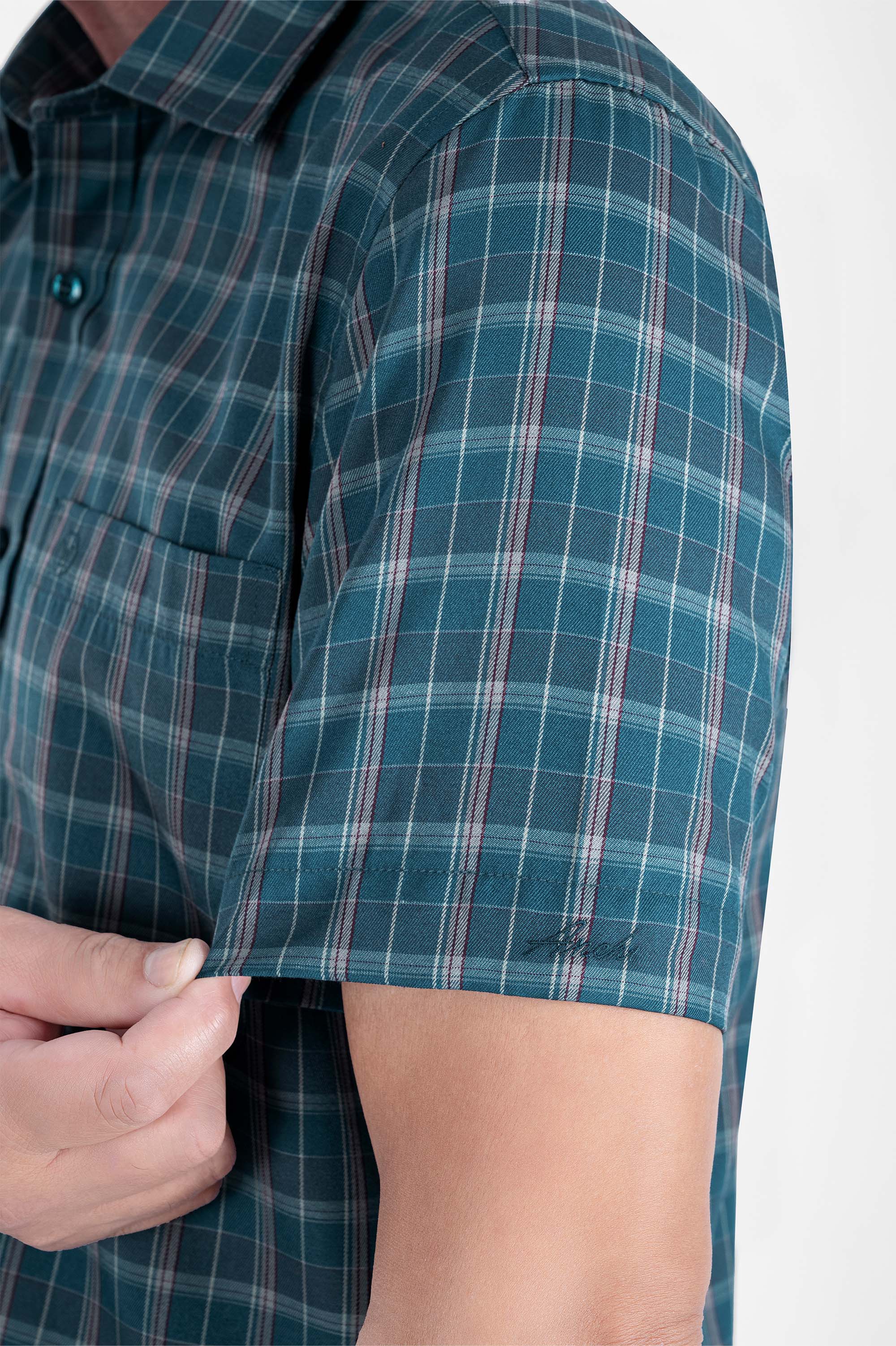 Sơ Mi Caro Cộc Tay Nam Trung Niên ANCHI Chất Liệu Sợi Tre Cao Cấp_thumbnail_9