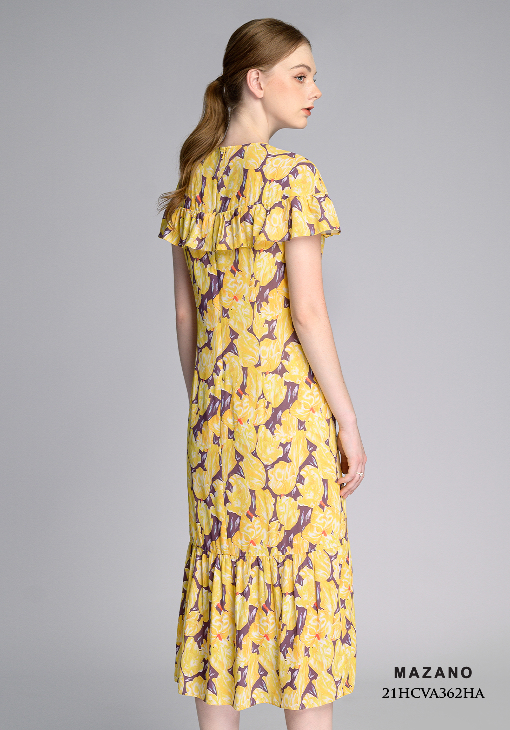 Đầm suông họa tiết hoa tuy-lip vàng bèo ngực_thumbnail_2