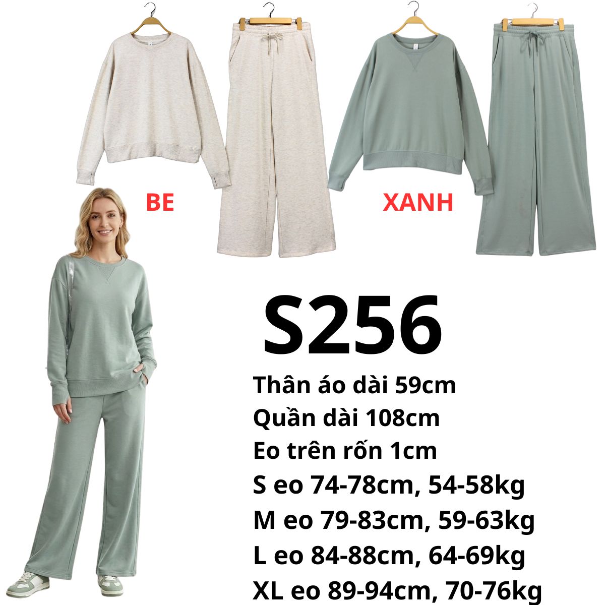 S256- Set bộ thun dài
