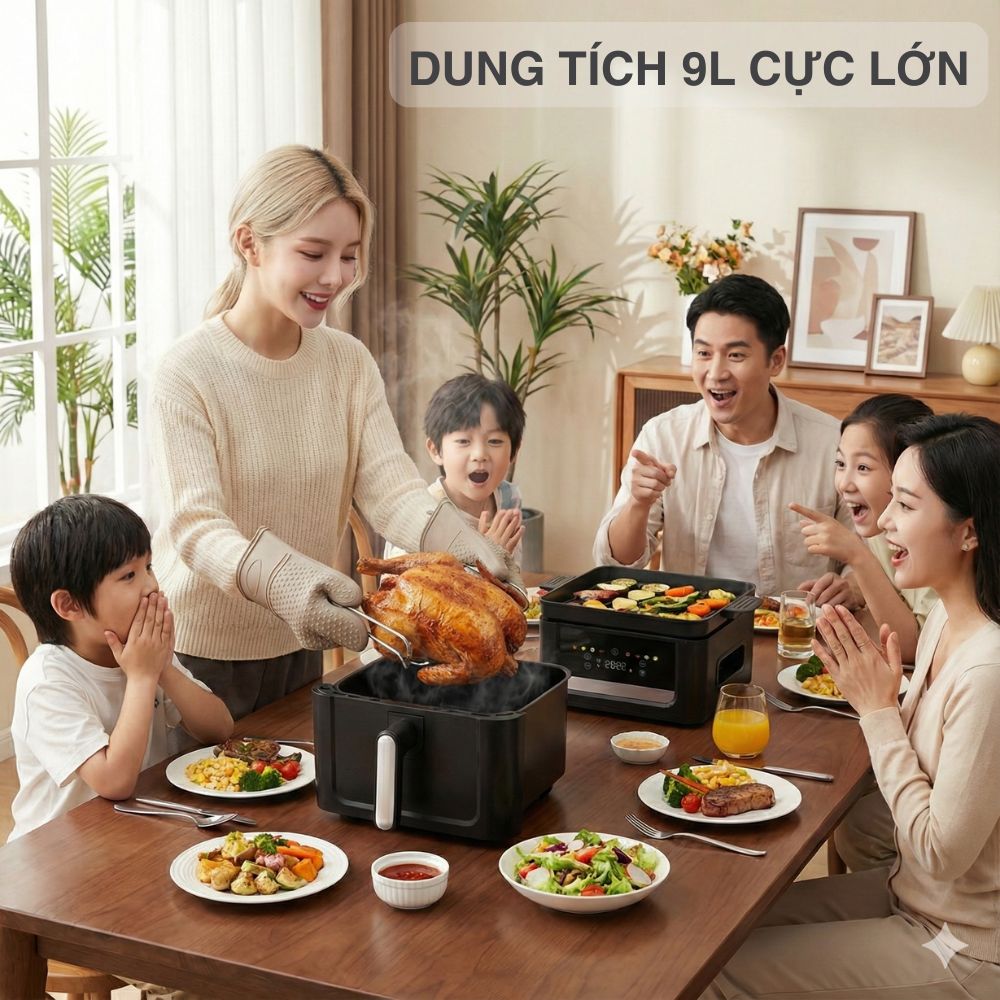 Nồi Chiên Không Dầu Kèm Vỉ Nướng 2-in-1 Mishio MK407: Nâng Tầm Món Ngon, Tiện Lợi Vượt Trội_thumbnail_4