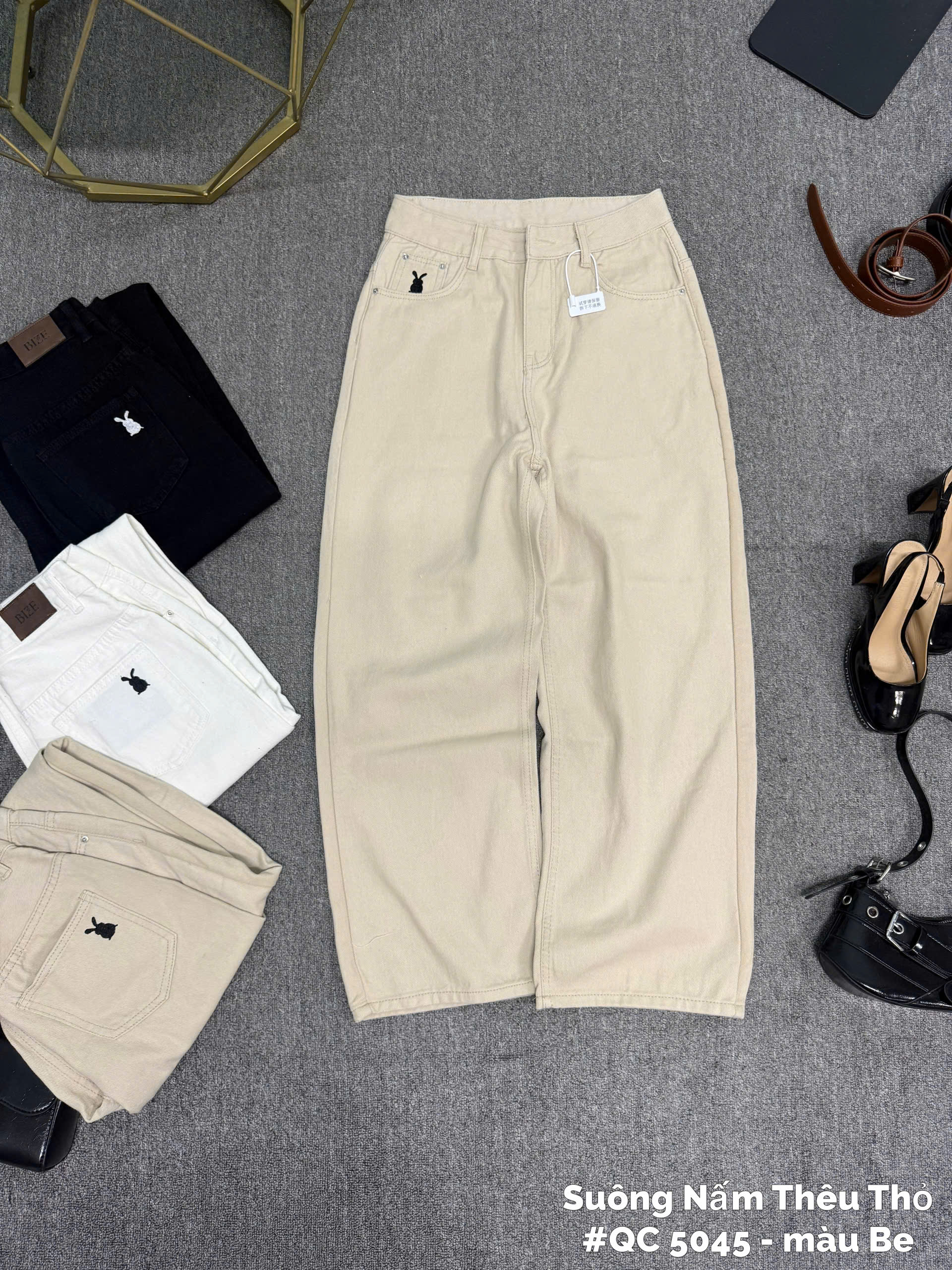 BIGSIZE NỮ - Quần suông thêu thỏ PlayBoy T- QJ5045_thumbnail_2