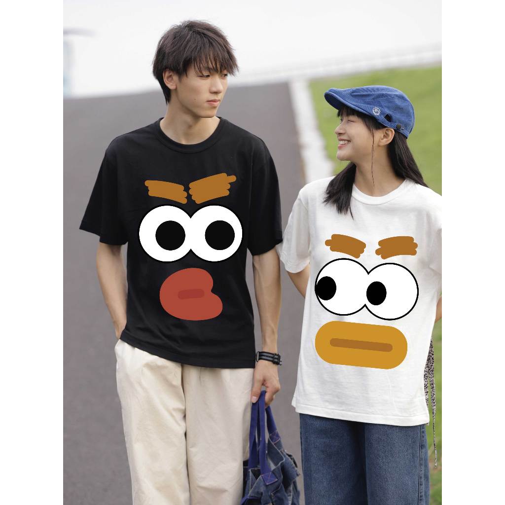 Áo thun couple cặp đôi hình thú mỏ vịt form rộng unisexATD1059 Miucho tay lỡ cổ tròn in artwork_thumbnail_5