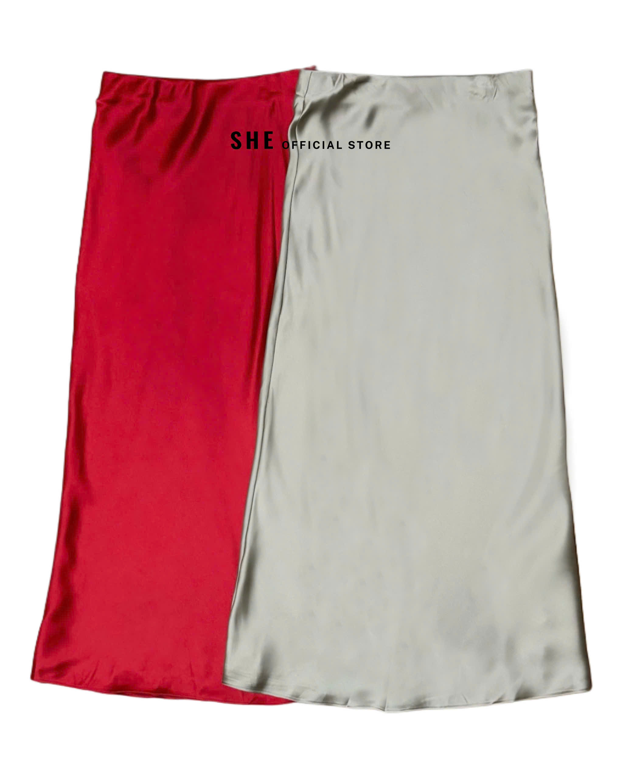 G988 CHÂN VÁY ZR LỤA NÂU - ĐỎ