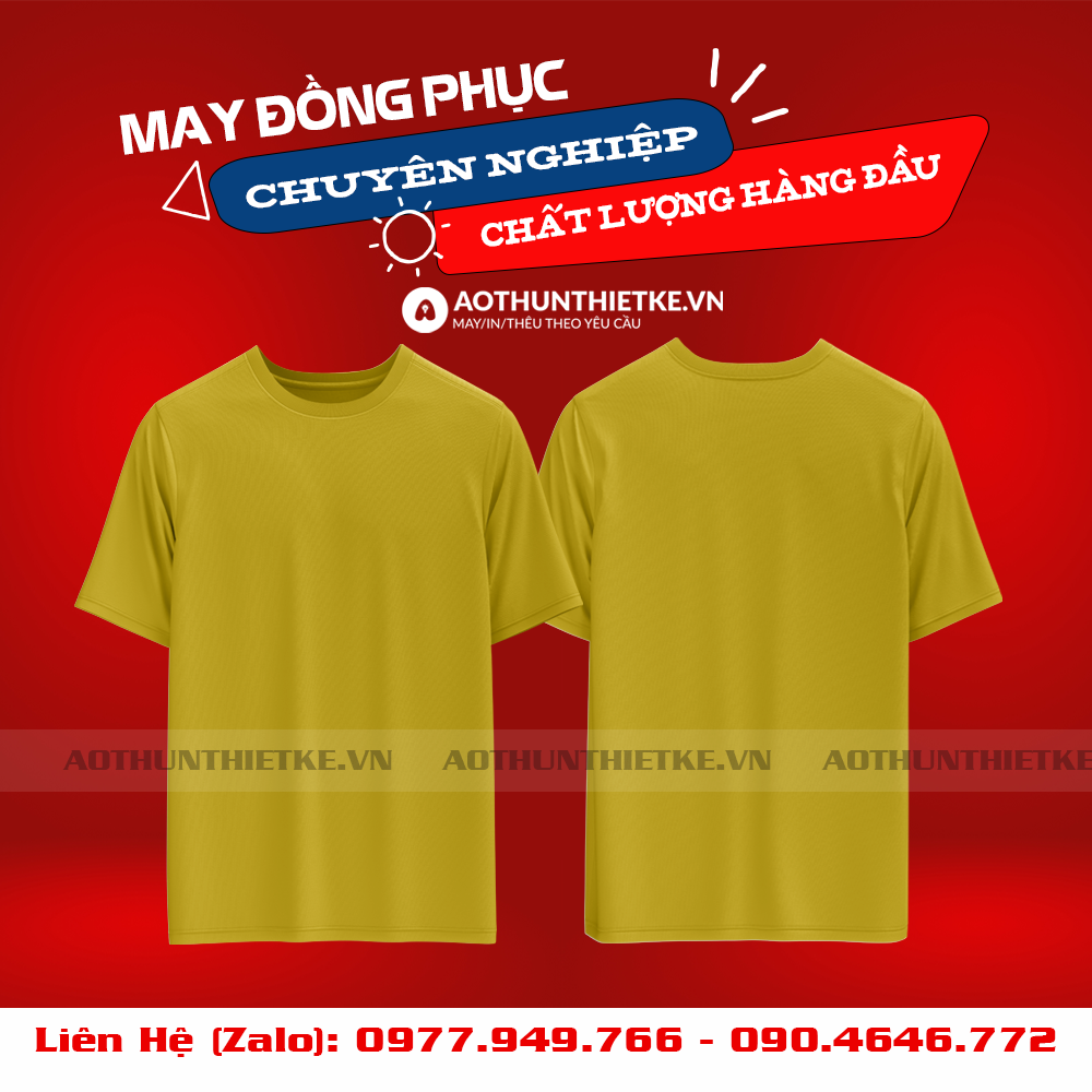 Áo Đồng Phục Cổ Tròn Vàng Nghệ