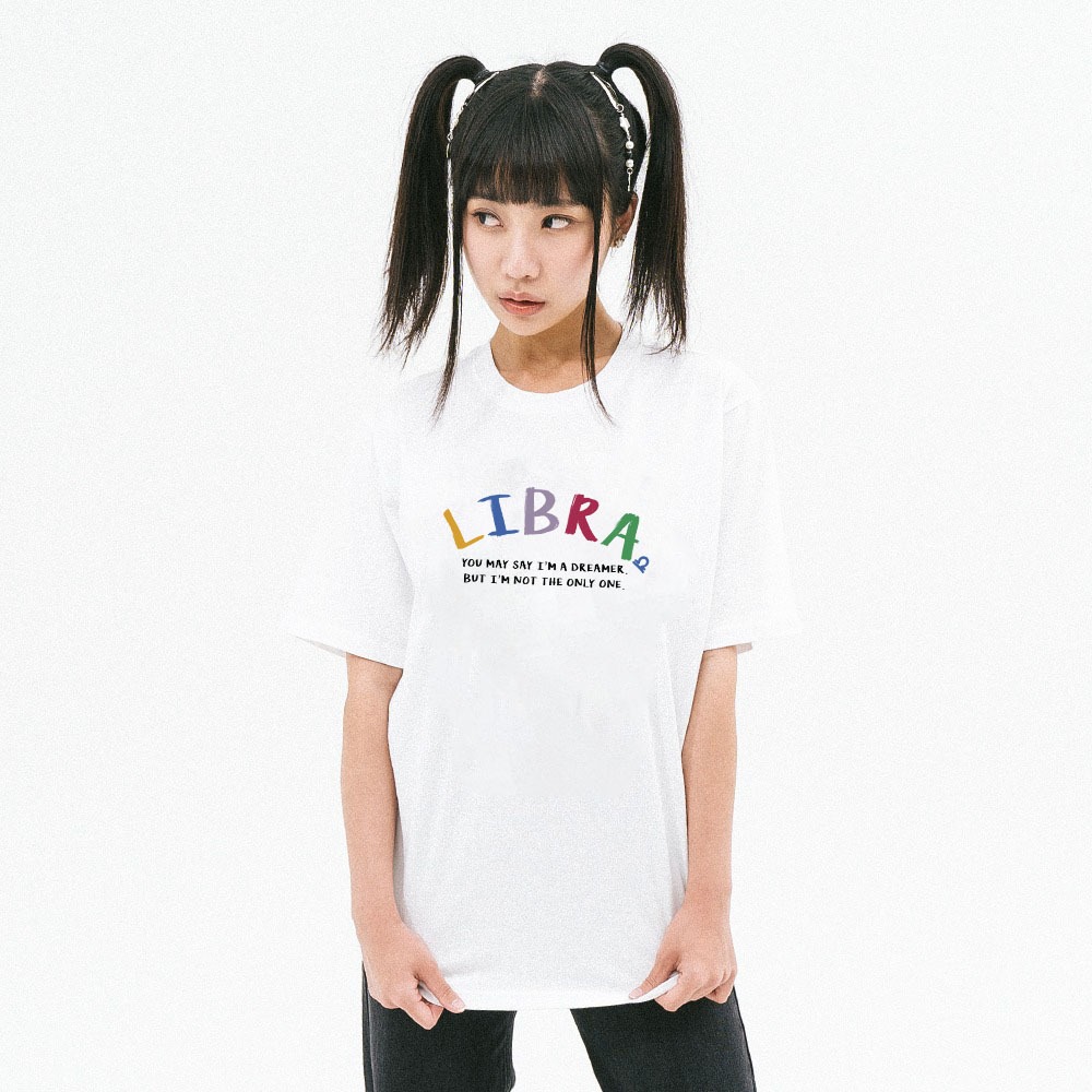 Áo thun nữ form rộng ATD378 cung hoàng đạo Thiên Bình LIBRA Miucho cotton cổ tròn in typography_thumbnail_2