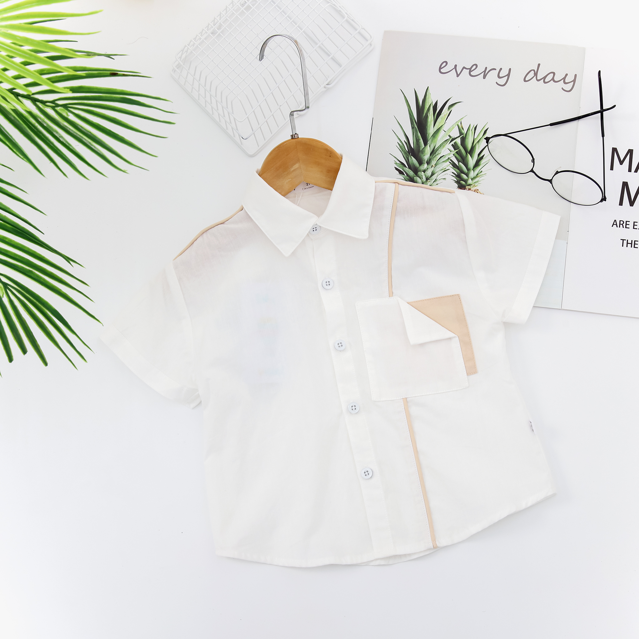 Áo sơ mi cộc tay phối lé_thumbnail_3