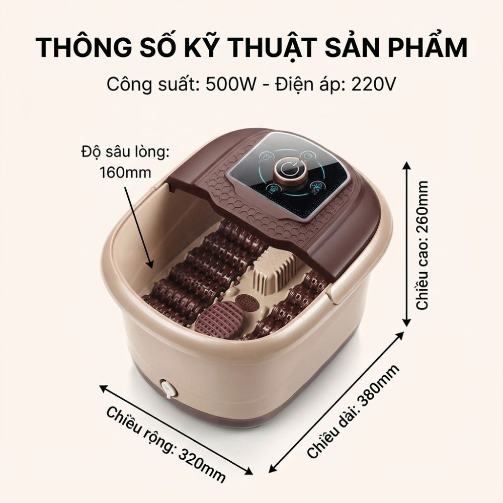 Bồn Ngâm Chân Massage Sục Khí KACHI MK440 - Tự Động Giữ Nước Ấm, Có Khay Thảo Dược_thumbnail_8