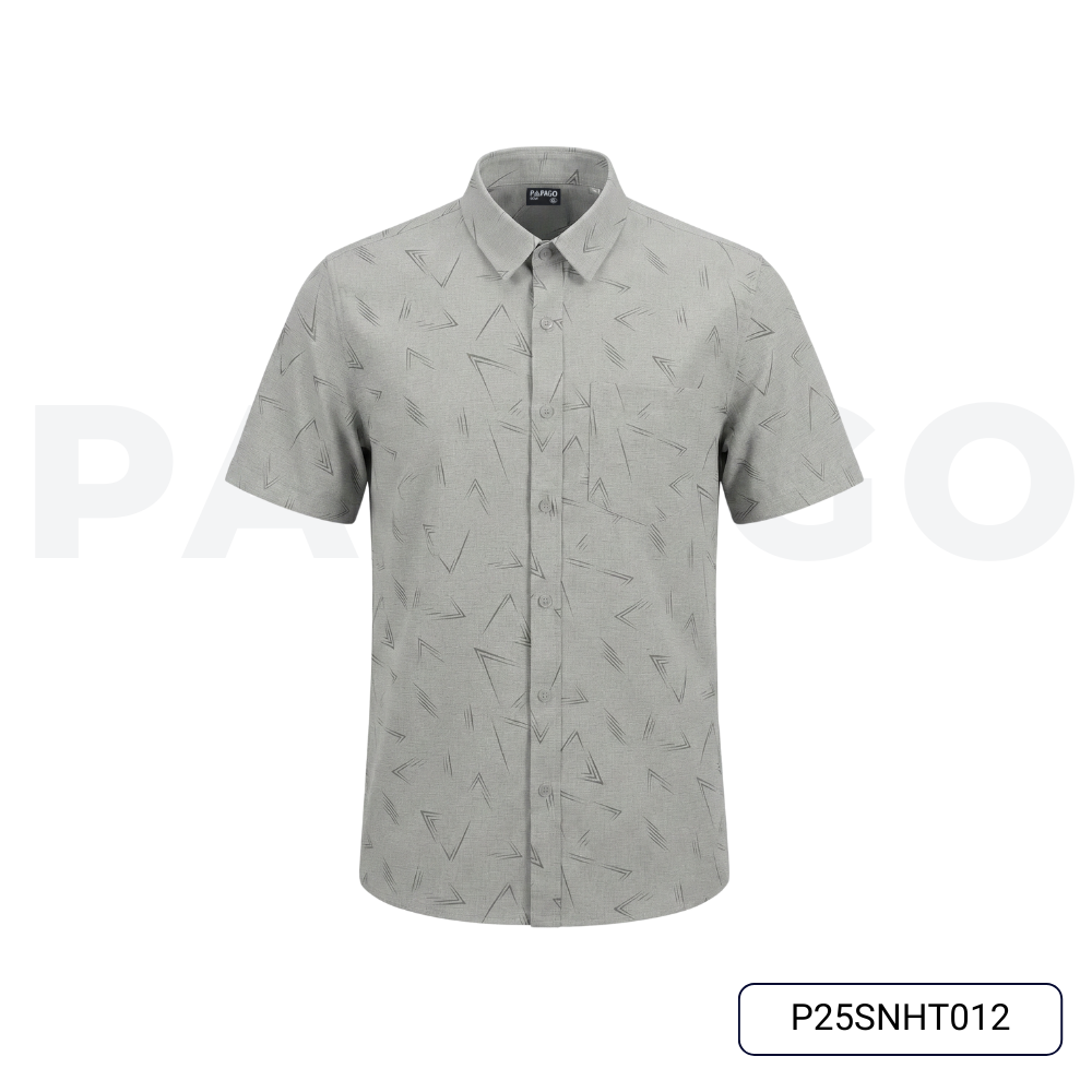 Áo sơ mi nam trung niên PAPAGO tay ngắn vải xô đũi thoáng mát lai ngang in họa tiết - P25SNHT012_thumbnail_12