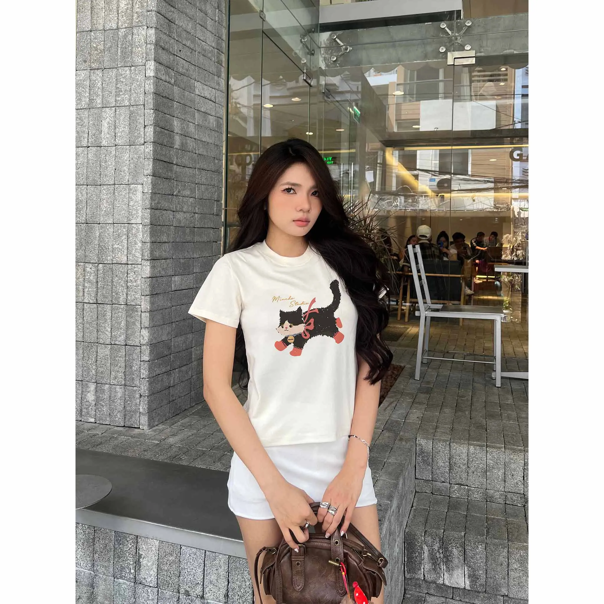 Áo baby tee hình mèo dễ thương 2517 Miucho vải cotton thoáng mát cổ tròn in mix_thumbnail_3