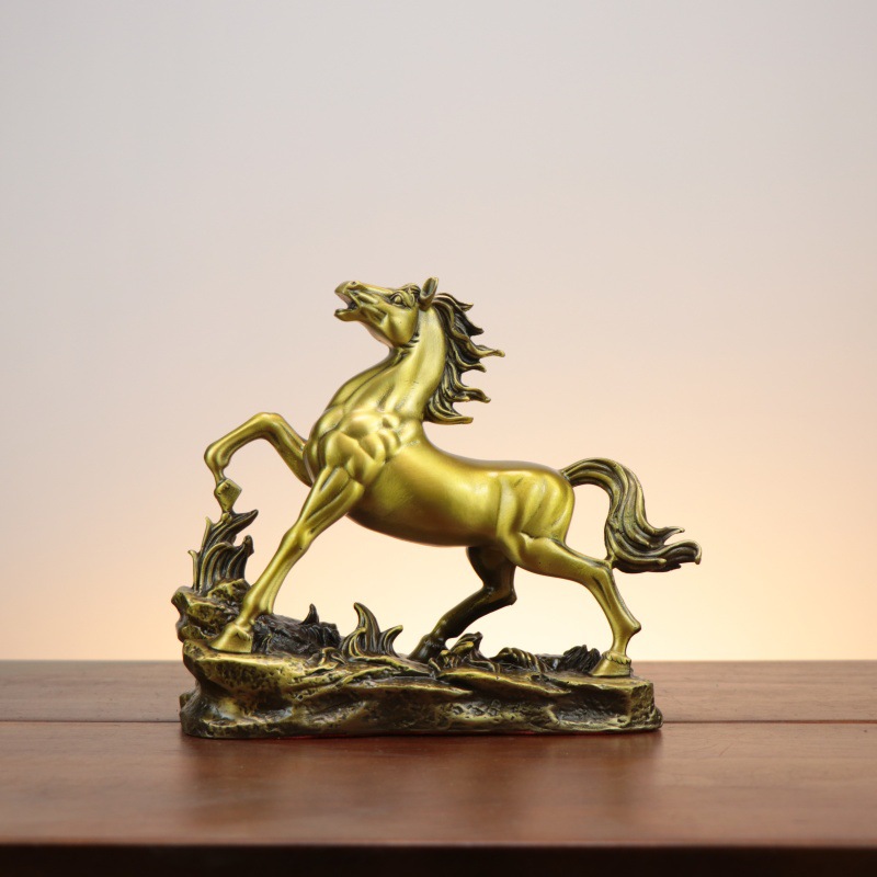Tượng ngựa bằng đồng KT dài 29 cm, rộng 11 cm, cao 25,5 cm, nặng khoảng 3 kg._thumbnail_2