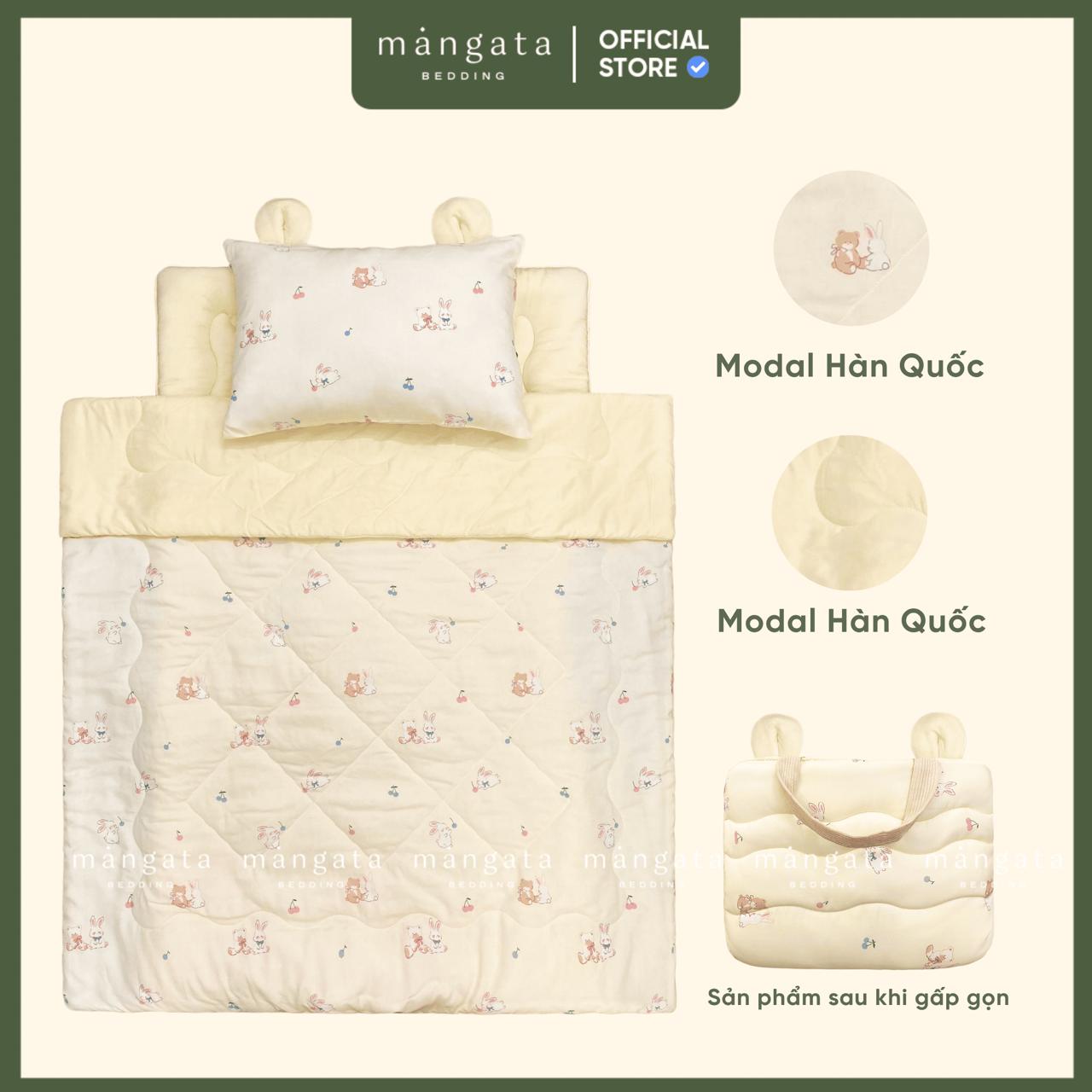Mẫu Thỏ be - Bộ chăn gối gấp gọn đi học _thumbnail_1