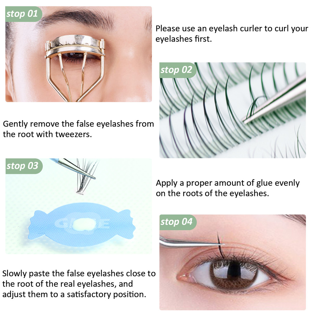 G102 Bộ Mi Giả Tự Nhiên GEPOYA 3D - Mi Chùm Cá Đuối, Mi Dưới, Mi A Type 6-12mm 120 Chùm - Dễ Dán, Nhẹ Nhàng, Chân Thật_thumbnail_2