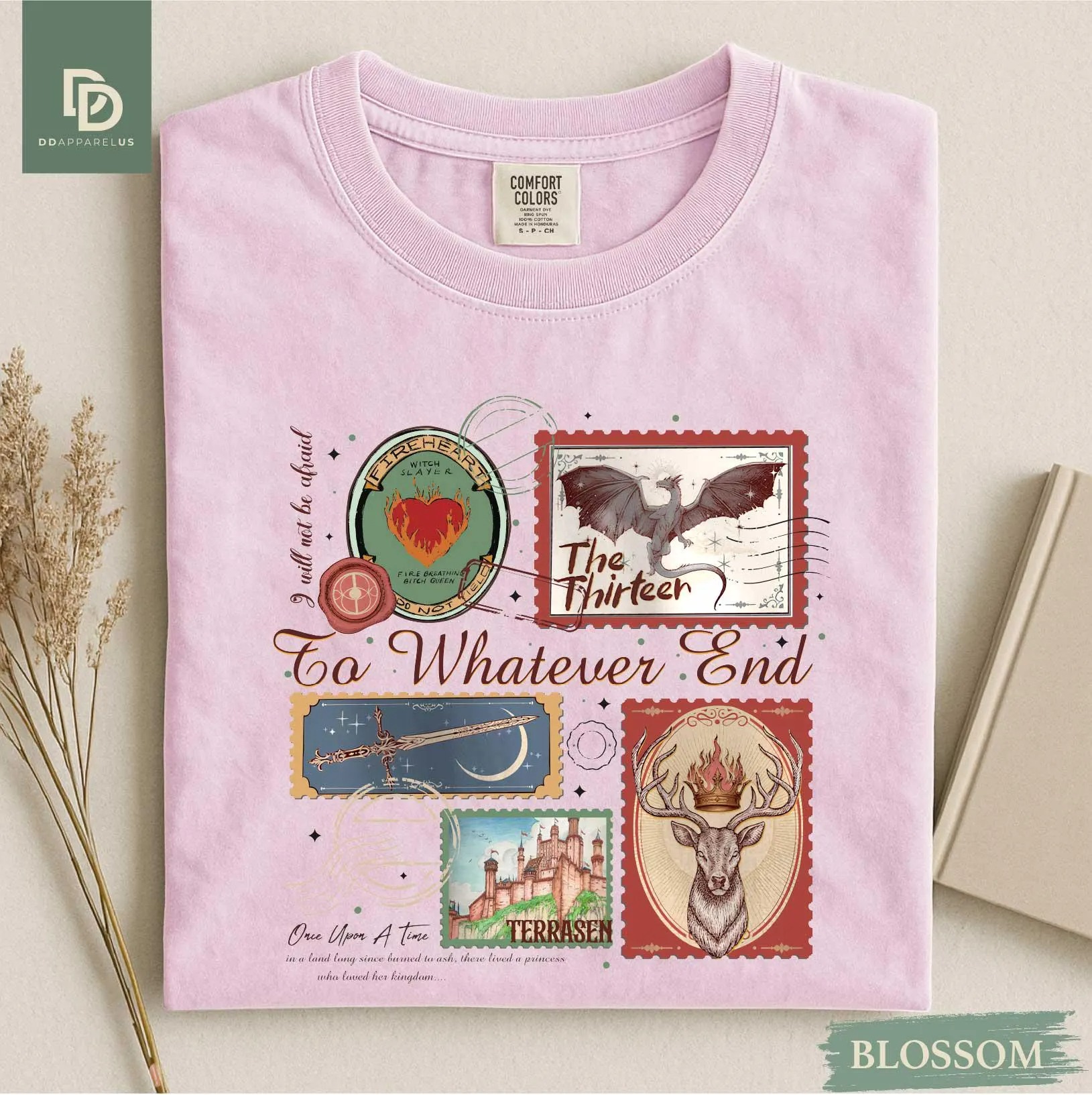Soft Graphic Tee with Bookish Stamp Design_thumbnail_4
