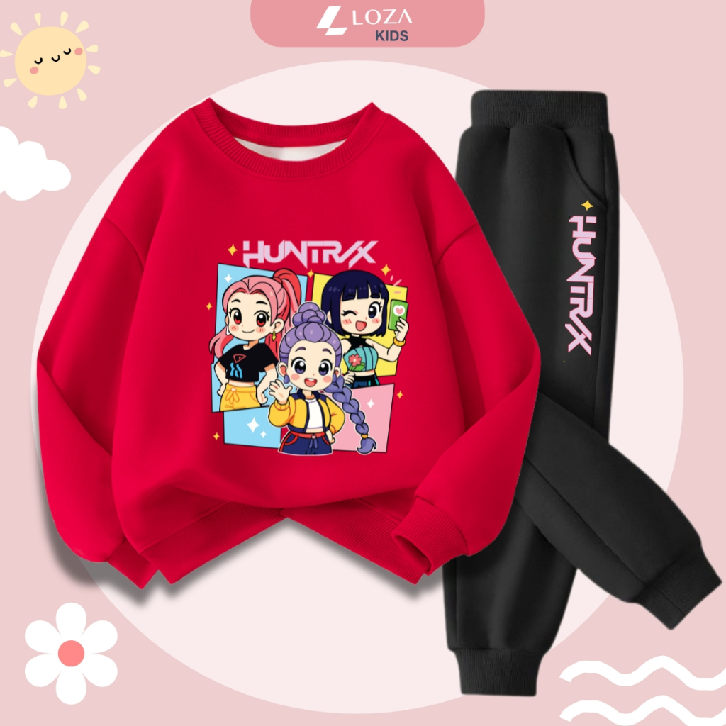 Set bộ nỉ bé gái in hình nhóm nhạc Huntrix - Loza Kids BI543