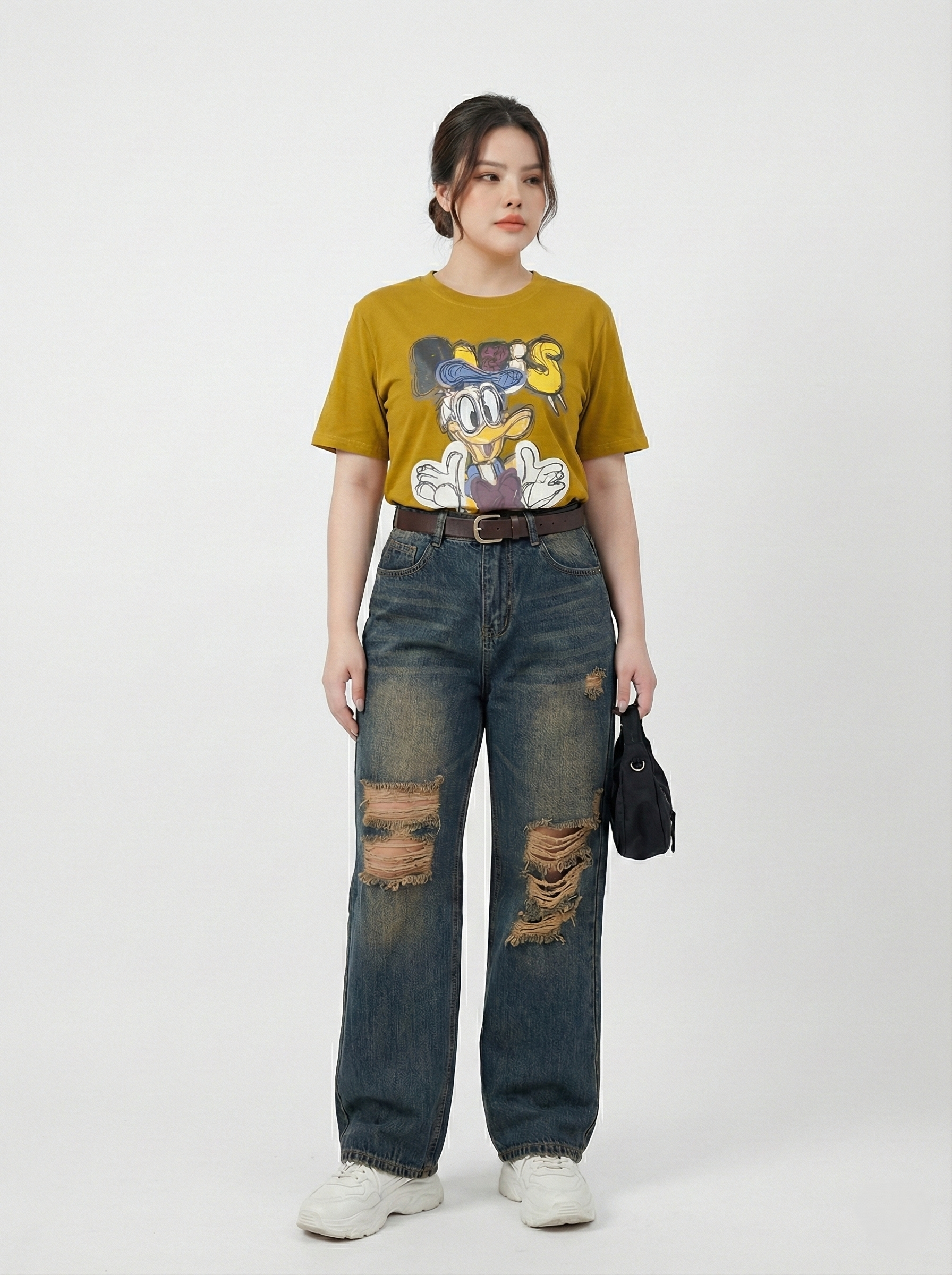 BIGSIZE- Quần suông thêu chó thơm T-QJ601