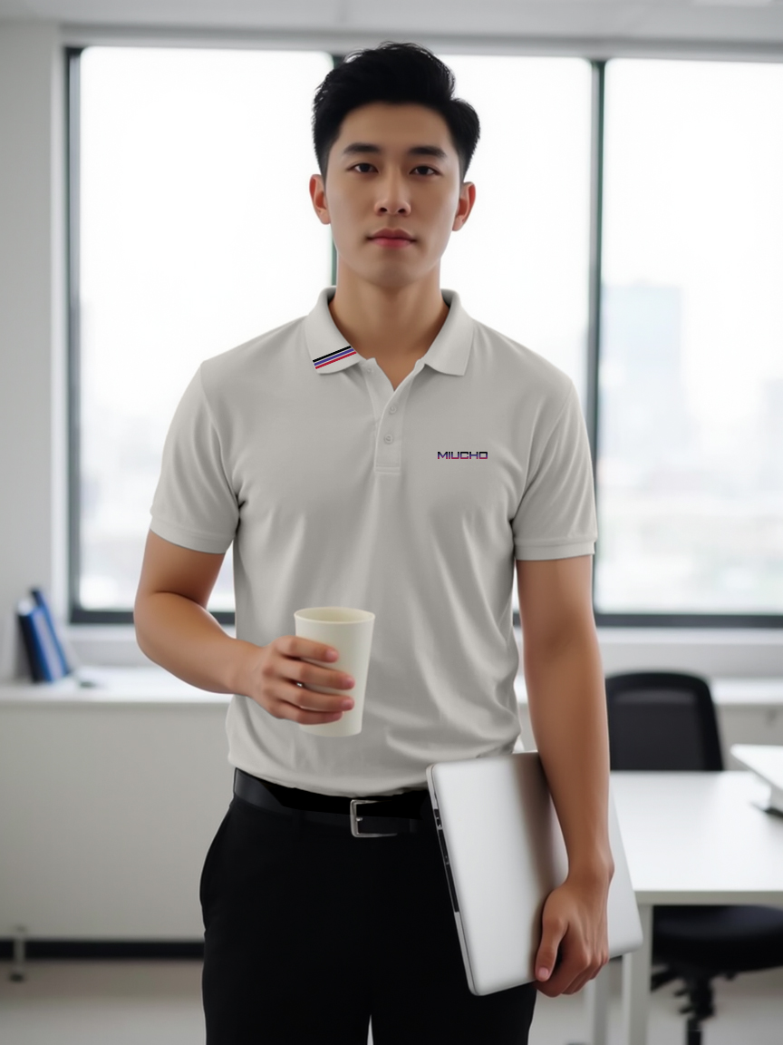 Áo polo nam form vừa 1918 Miucho Iconic vải cá sấu đứng form thoáng mát in basic_thumbnail_4