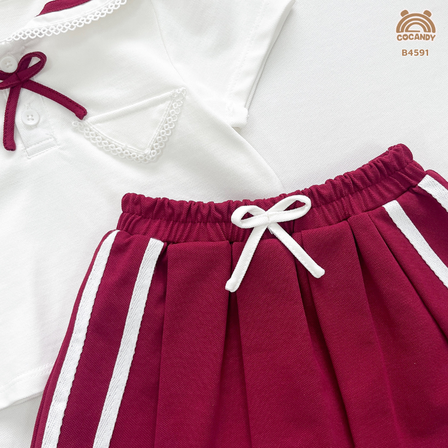 Bộ cộc ĐỎ phối trắng cổ thủy thủ + chân váy tennis_thumbnail_2