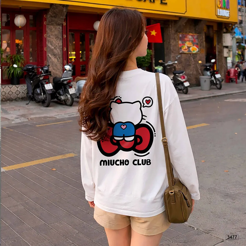 Áo thun nữ boxy tay dài kitty cute Miucho 3477_thumbnail_3