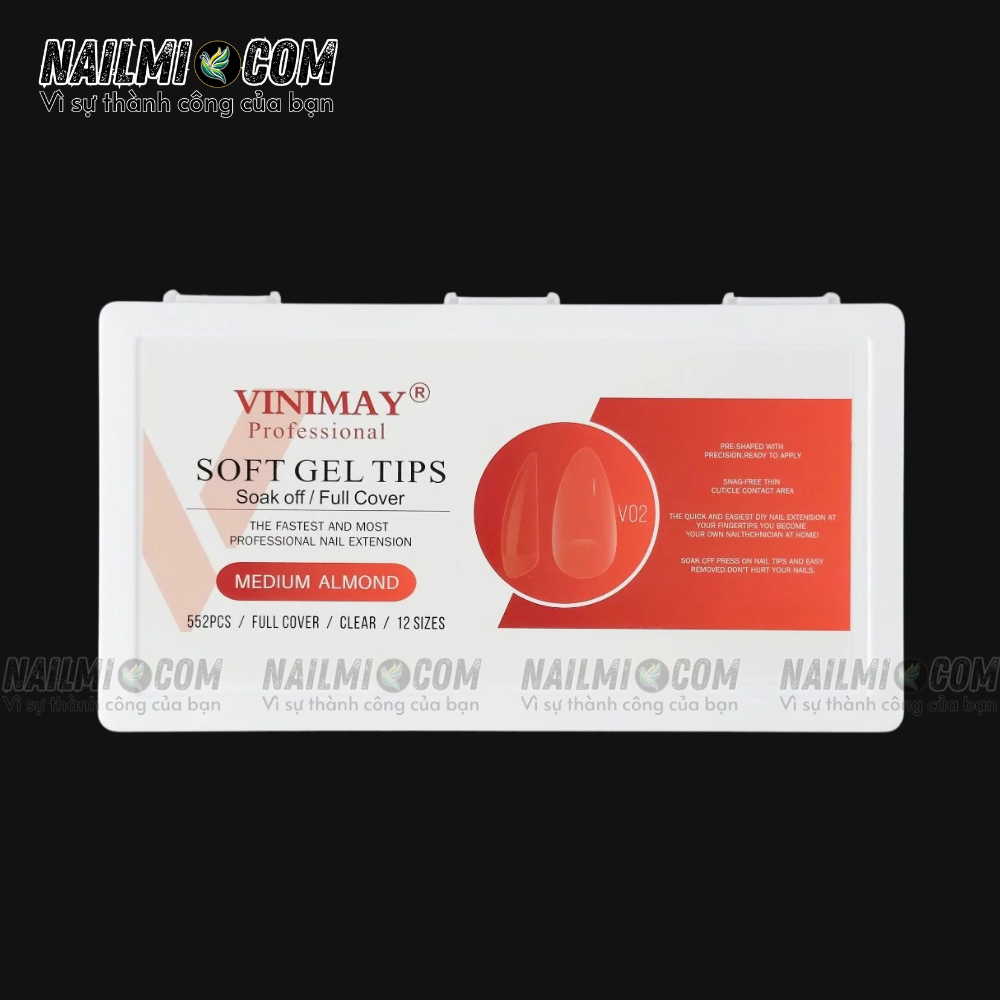 Móng úp - Fom bầu nhọn - màu trong - Vinimay V02 - có nhám