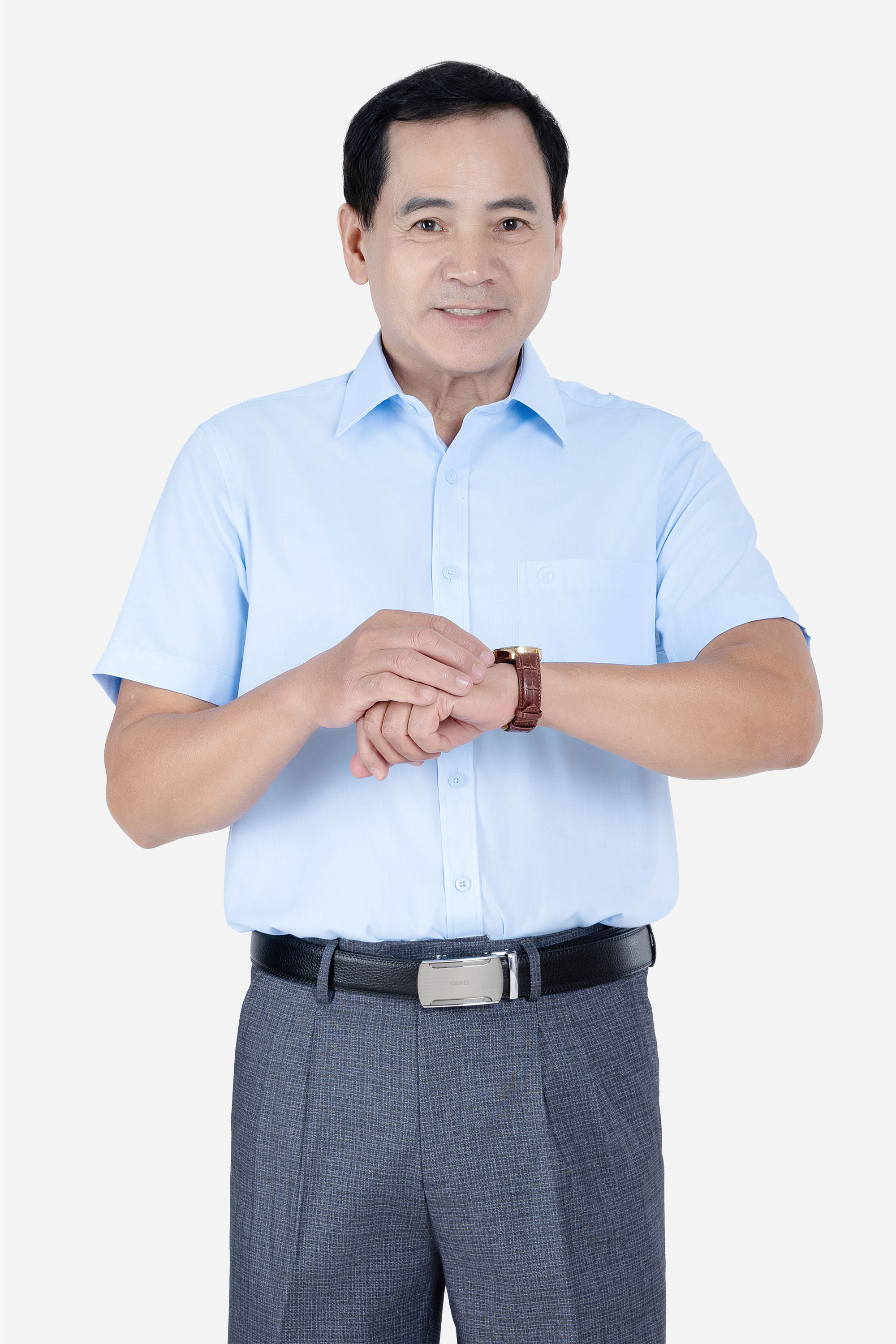 Sơ Mi Trơn Cộc Tay Nam Trung Niên Chất Liệu Cotton Nhập Khẩu Màu Đỏ Đô_thumbnail_10