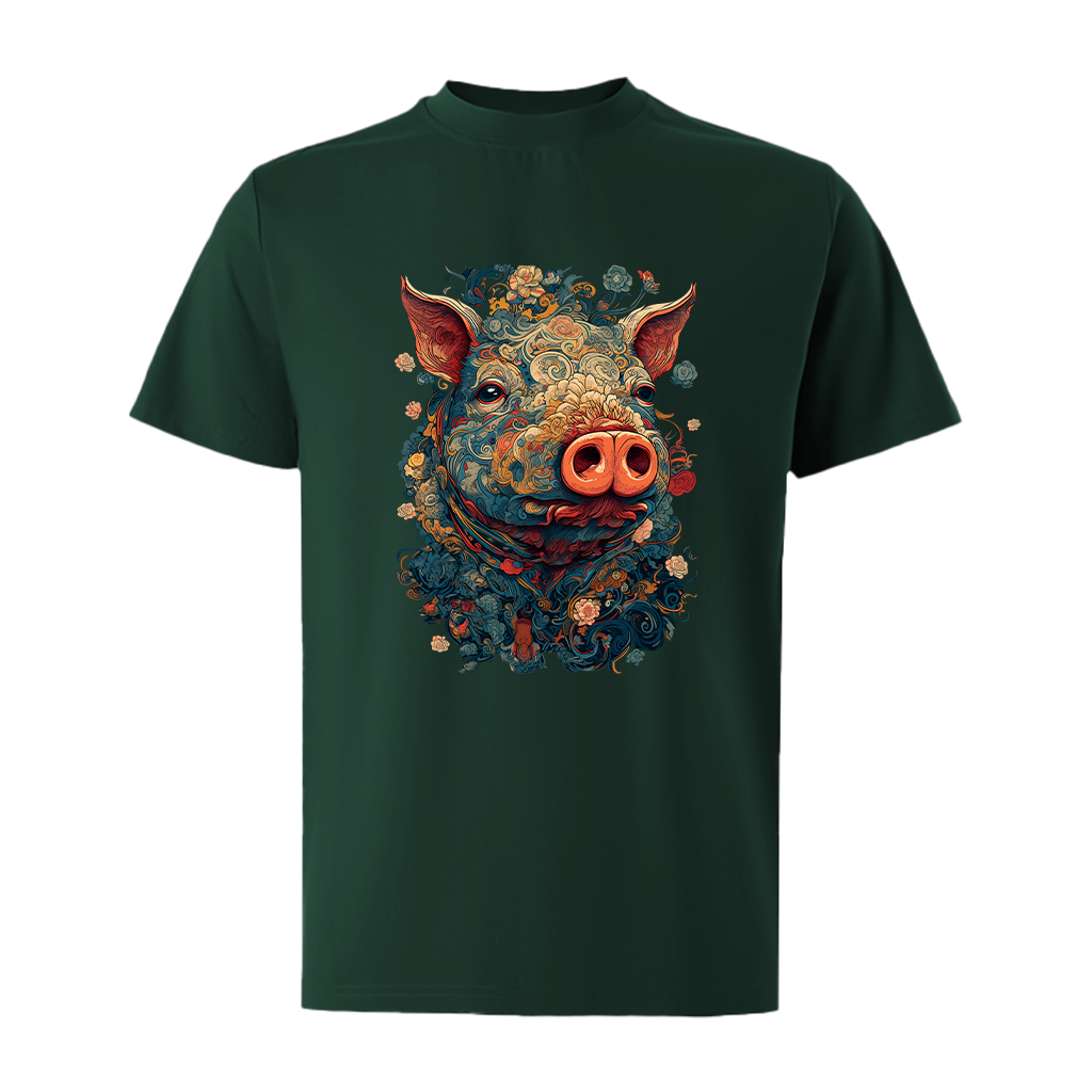 Áo thun nam form rộng 12 con giáp tuổi Hợi ( tuổi heo)ATD488 Miucho Iconic cotton cổ tròn in graphic_thumbnail_10