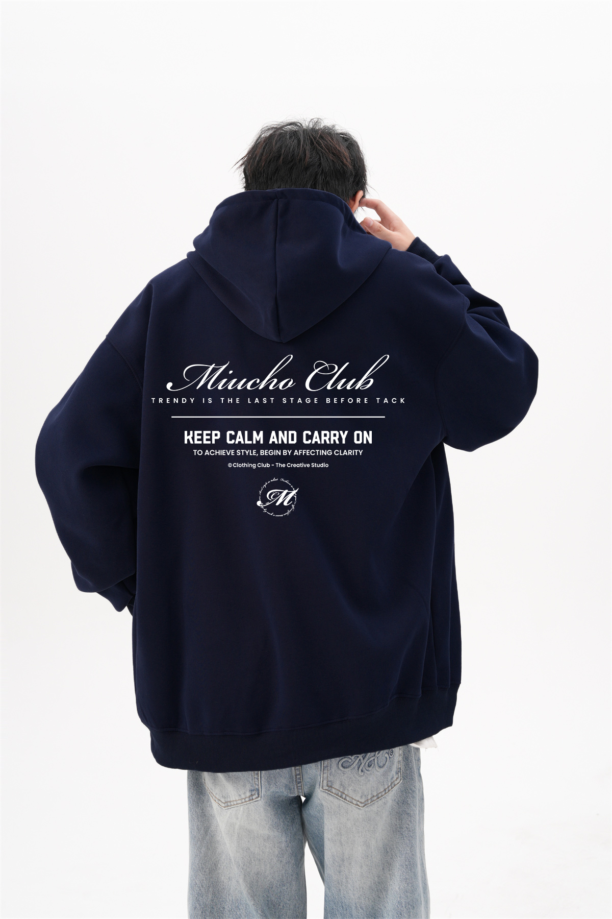 Áo hoodie zip nam local brand form rộng HZD1585 Miucho Club vải nỉ chân cua dày dặn mũ rộng in basic_thumbnail_3