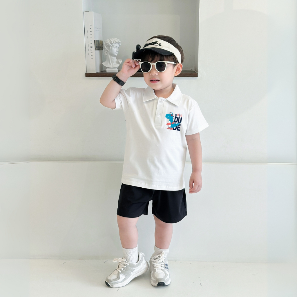 Áo polo bé trai in hình Khủng long - Loza Kids PL3184