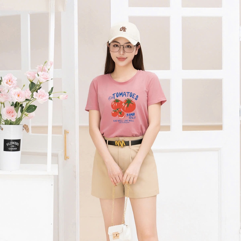 [Form Vừa] Áo phông nữ LOZA nhiều màu BST Hoa quả Summer 2025 chất liệu thun cotton 4 chiều mát mẻ - Mã VT8333_thumbnail_0