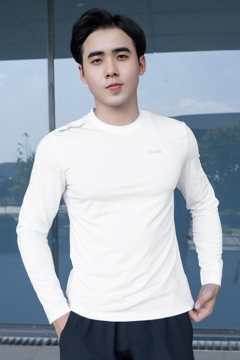 Áo Thun Nam Dài Tay Vải Thun Co Giãn 4 Chiều Cao Cấp GDT01_thumbnail_3