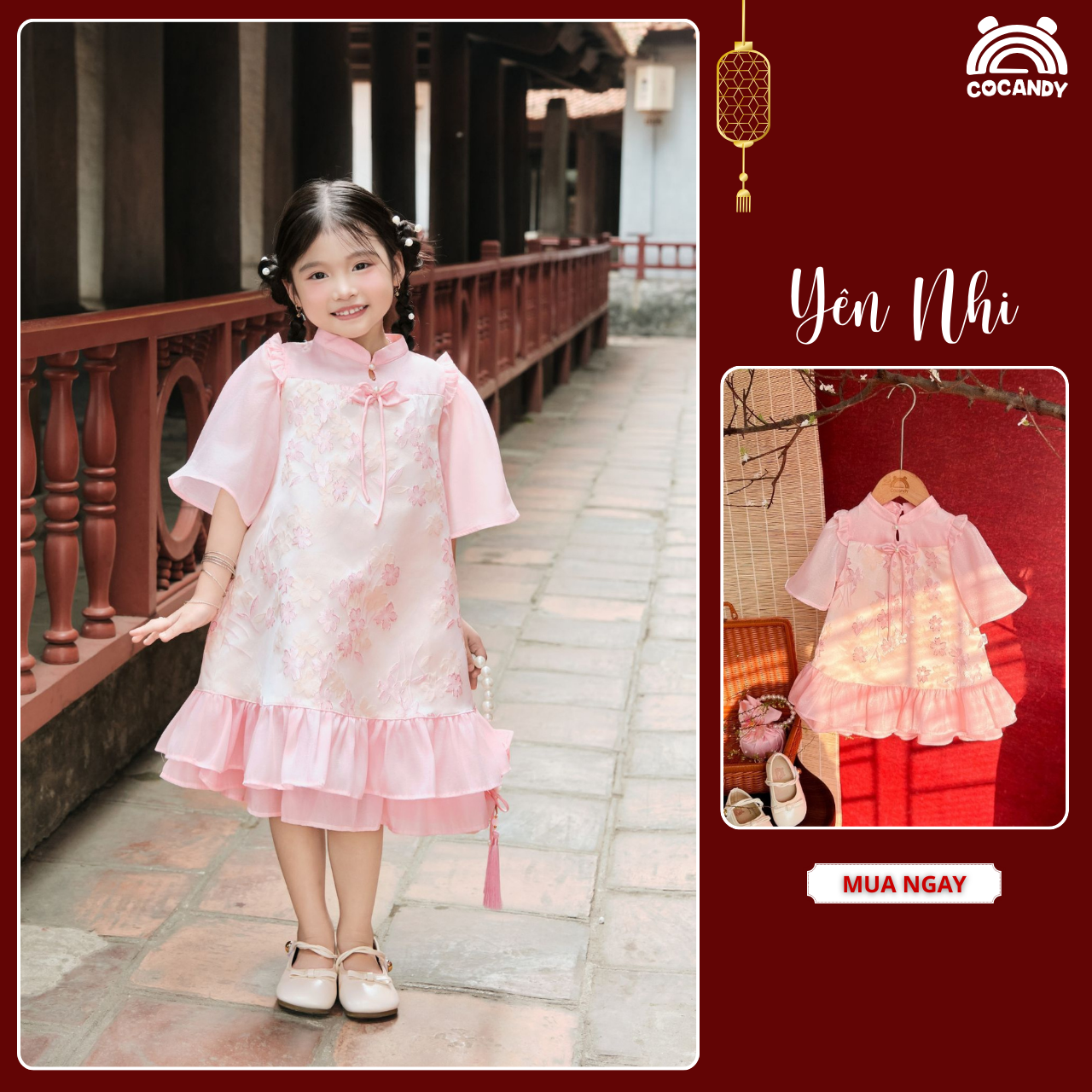 Váy gấm HỒNG Yên Nhi