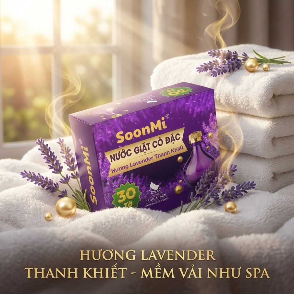 Nước Giặt Cô Đặc SoonMi Hương Lavender lưu hương lâu nhỏ gọn bỏ vali du lịch, khử mùi xe hơi, thơm tủ áo