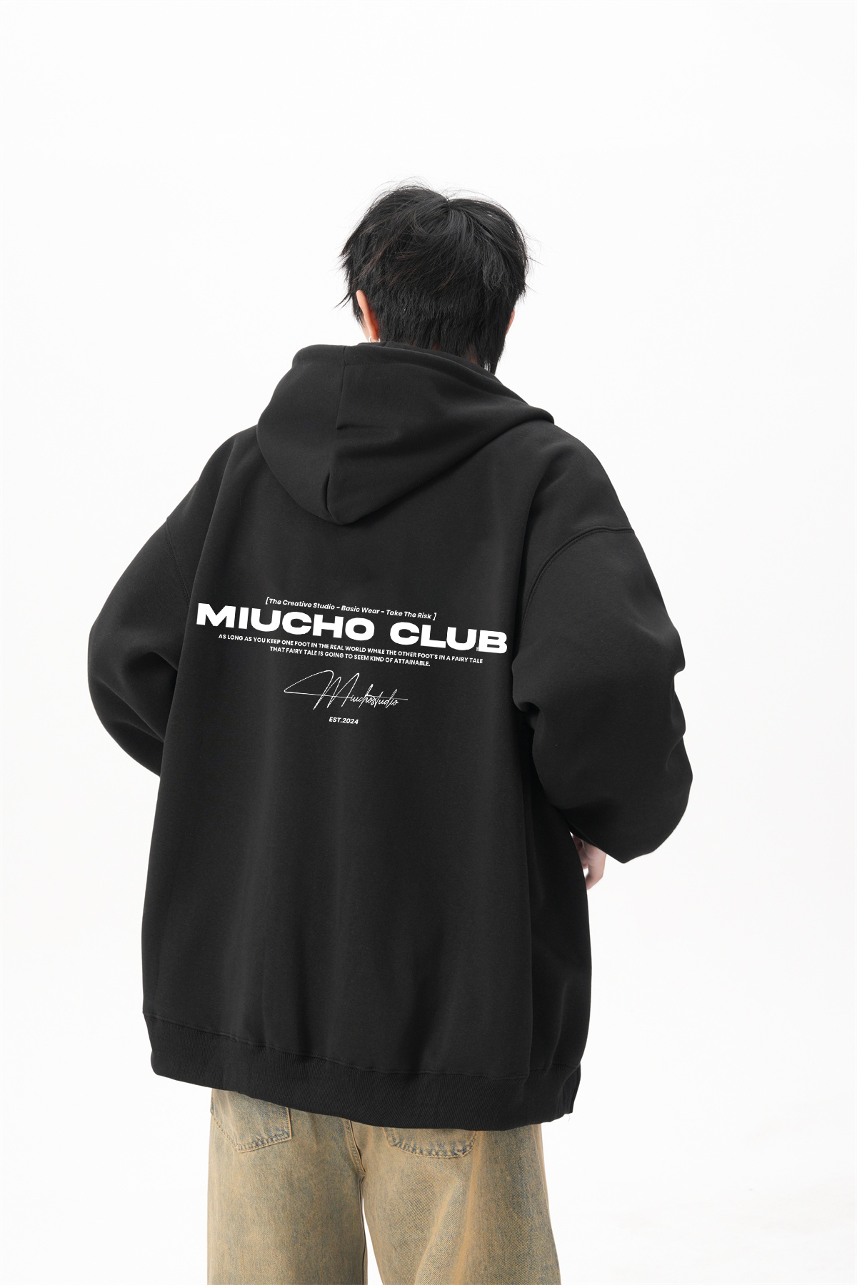 Áo hoodie zip nam local brand form rộng HZD1578 Miucho Club vải nỉ chân cua dày dặn mũ rộng in basic_thumbnail_3