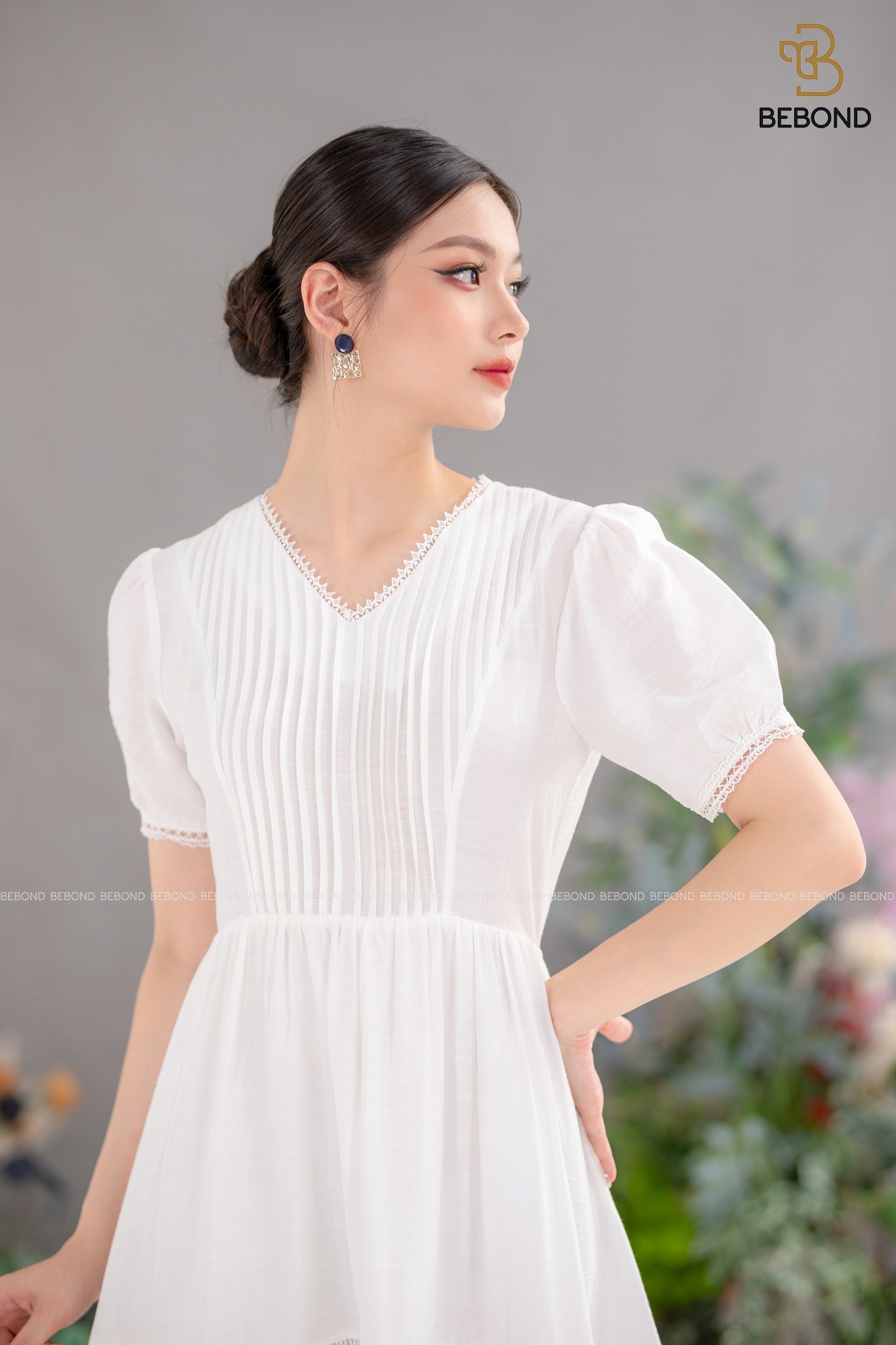 Đầm xòe cổ V màu TRẮNG - Yuna Dress_thumbnail_4