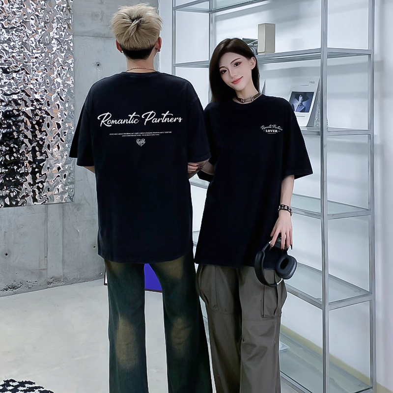 Áo thun cặp nam nữ đôi form rộng vải cotton co giãn thoáng mát ATD1654 Miucho in mix_thumbnail_2