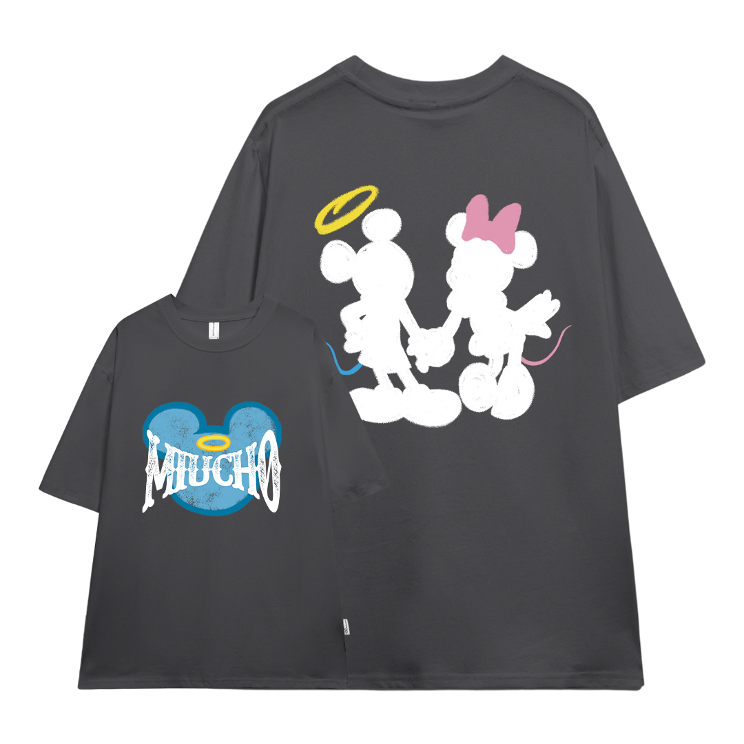 Áo thun cặp đôi couple nhà chuột from rộng ATD1339 Miucho vải cotton thoáng mát cổ tròn in mix_thumbnail_13