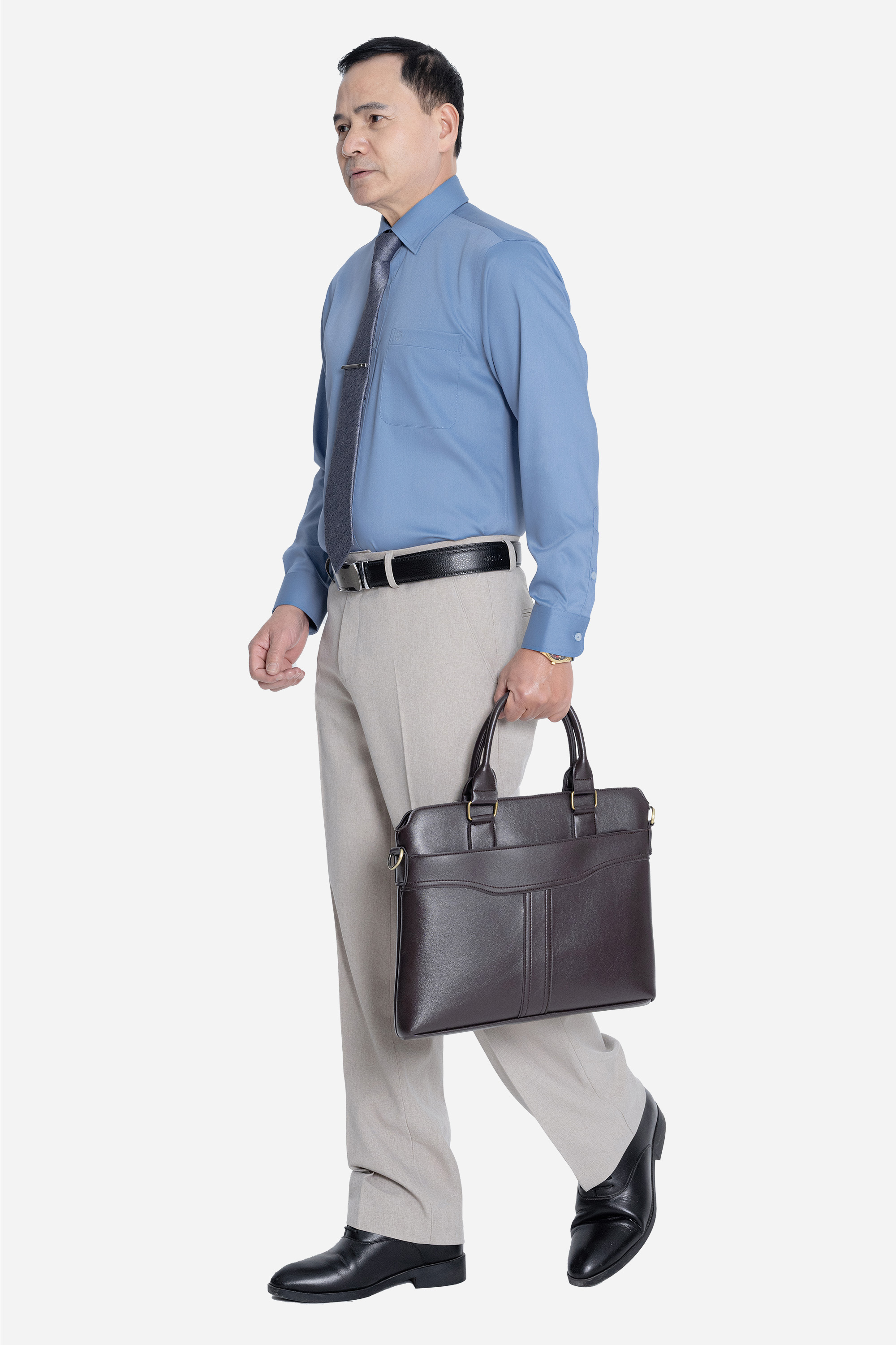 Sơ Mi Trơn Dài Tay Nam Trung Niên ANCHI Chất Liệu Sợi Sồi Cao Cấp Màu Trắng_thumbnail_33