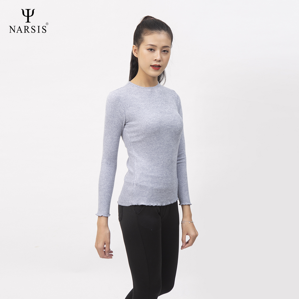 ÁO THU ĐÔNG NỮ L0076 NARSIS VẢI LEN COTTON ẤM ÁP, THOÁNG MÁT, GIỮ ẤM TỐT, MỀM MẠI_thumbnail_1