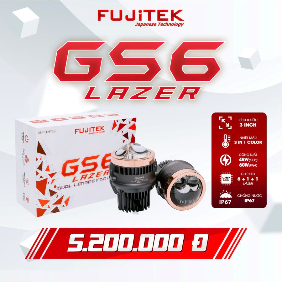 Fujitek GS6 Lazer Bi gầm 3 inch 3 màu tích hợp