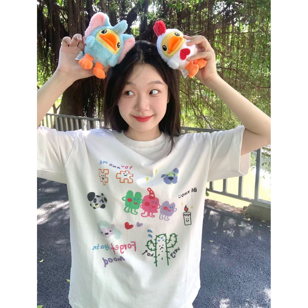 Áo thun nữ form rộng ATD181 Miucho chất vải cotton in Artwork_thumbnail_5
