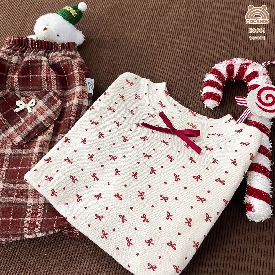 Áo giữ nhiệt dài tay BE họa tiết nơ ĐỎ_thumbnail_4